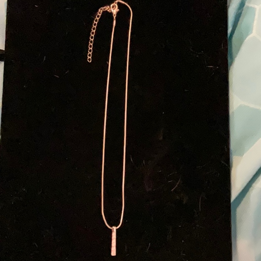 Cubic zirconia bar necklace